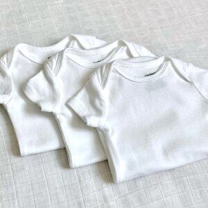 White Carter's Newborn Bodysuits Bundle